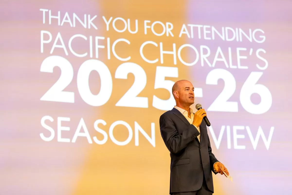 Artistic Director Robert Istad presenting Pacific Chorale’s 2025-26 Season
