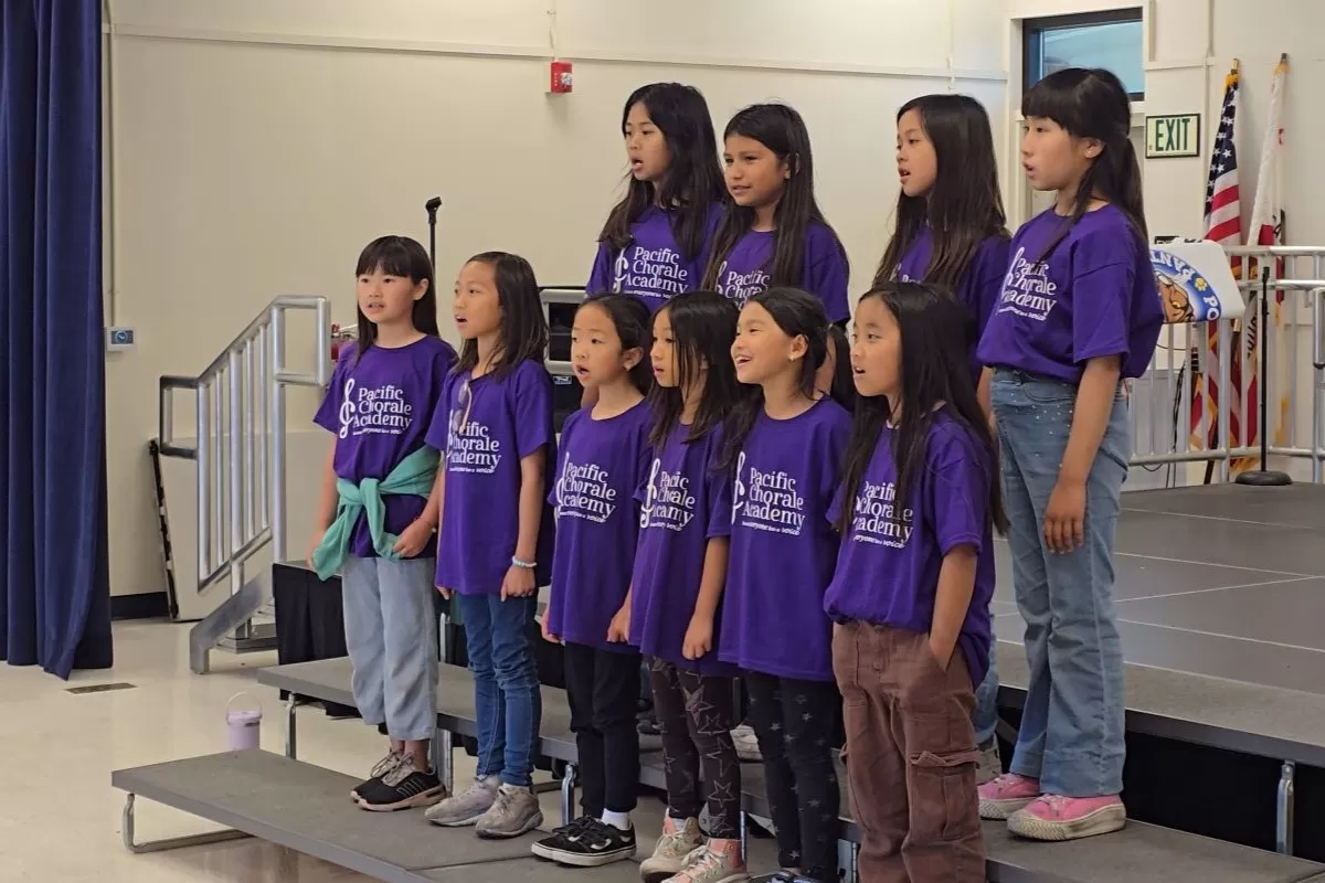 Pacific Chorale Academy students performing during after-school choral program.