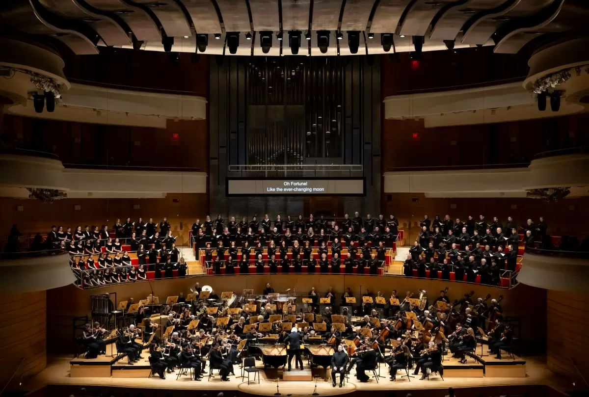 Pacific Chorale performing with Pacific Symphony during Carl St.Clair’s performance of Carmina Burana.